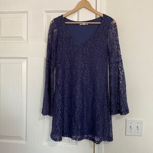 Socialite mini sky blue lace dress.